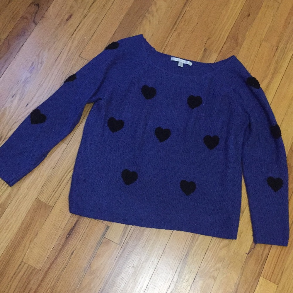 LAUREN CONRAD shimmer heart sweater